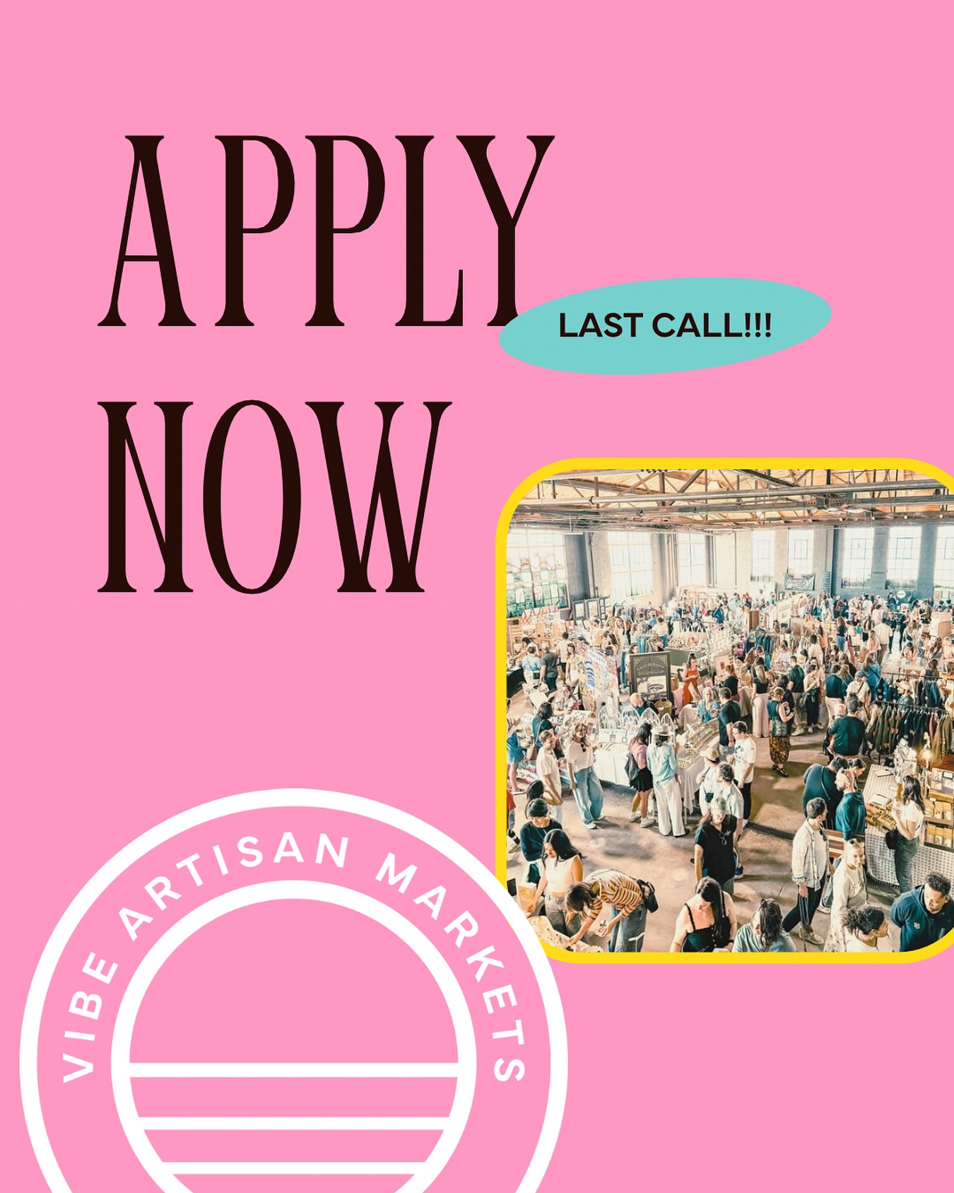 𝙇𝙖𝙨𝙩 𝙘𝙖𝙡𝙡, 𝙖𝙧𝙩𝙞𝙨𝙩𝙨 & 𝙢𝙖𝙠𝙚𝙧𝙨! 🚨 Spring applications for Vibe Denver & Austin close tonight. Apply NOW on our website and don’t miss your chance to show your work to some of our best Spring crowds!
Houston Spring Market: Applications close March 1
Apply now before spots fill.