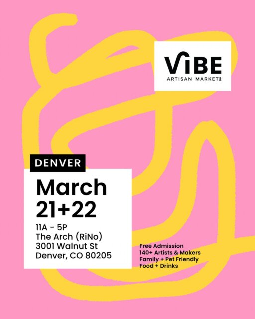 ✴️ Denver, it’s time to get excited as our Spring Vibe Market returns March 21 + 22 in @rinoartdistrict!
This isn’t a casual pop-up market, it’s THE spring event of 2026 and you won’t want to miss it!
A weekend built for art collectors, design lovers and those who like discovering what’s next in the art world before everyone else. 🎨 It’s a curated lineup of exceptional artists, designers, makers and culinary talent gathered inside one of RiNo’s most iconic event spaces. Enjoy extras like a full bar with local brands, food trucks, an immersive art gallery and a solar powered coffee van!
👉Highly anticipated.
👉Heavily curated.
👉Two days only.
🛍️The first 25 through the doors each day receive exclusive Vibe Swag Bags. Don’t miss out, check out our website for more details. Link in bio!