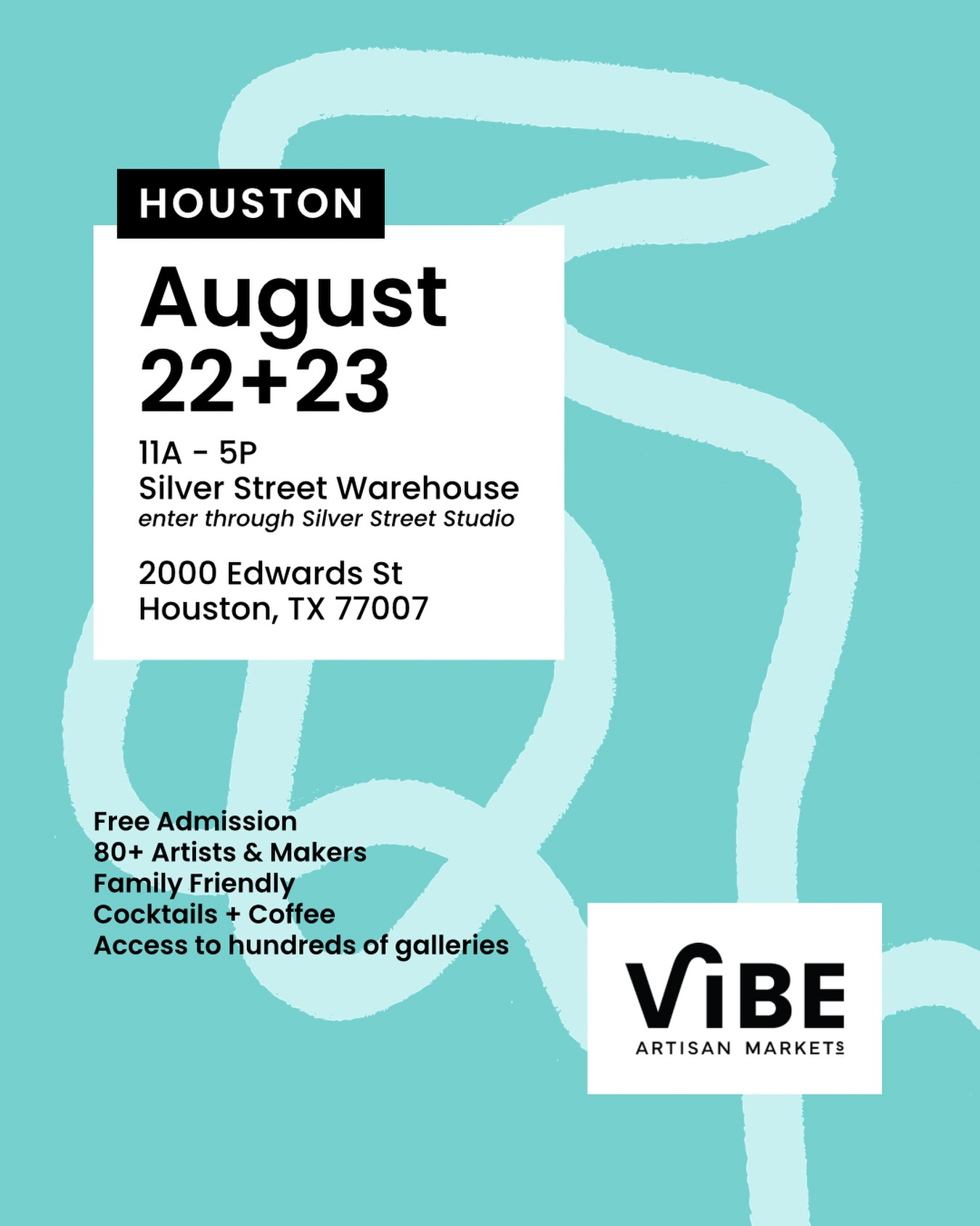 ❄️🧊 Indoors. Air conditioned. 80+ artists & makers. Free to attend. Multiple bars + coffee. Art galleries. Tasty food. Great music. 𝗔𝗹𝗹 𝗵𝗮𝗽𝗽𝗲𝗻𝗶𝗻𝗴 𝘁𝗵𝗶𝘀 𝘄𝗲𝗲𝗸𝗲𝗻𝗱 𝗮𝘁 𝗛𝗼𝘂𝘀𝘁𝗼𝗻’𝘀 𝗩𝗶𝗯𝗲 𝗔𝗿𝘁 𝗙𝗮𝗶𝗿 𝗮𝘁 𝘁𝗵𝗲 𝗦𝗶𝗹𝘃𝗲𝗿 𝗦𝘁𝗿𝗲𝗲𝘁 𝗪𝗮𝗿𝗲𝗵𝗼𝘂𝘀𝗲 𝗶𝗻 @sawyeryards!
𝘗𝘭𝘦𝘢𝘴𝘦 𝘦𝘯𝘵𝘦𝘳 𝘵𝘩𝘳𝘰𝘶𝘨𝘩 𝘵𝘩𝘦 𝘚𝘪𝘭𝘷𝘦𝘳 𝘚𝘵𝘳𝘦𝘦𝘵 𝘚𝘵𝘶𝘥𝘪𝘰𝘴 𝘦𝘯𝘵𝘳𝘢𝘯𝘤𝘦 𝘯𝘦𝘢𝘳 𝘵𝘩𝘦 𝘱𝘢𝘳𝘬𝘪𝘯𝘨 𝘭𝘰𝘵. 𝘖𝘶𝘳 𝘶𝘴𝘶𝘢𝘭 𝘣𝘢𝘺 𝘥𝘰𝘰𝘳 𝘸𝘪𝘭𝘭 𝘴𝘵𝘢𝘺 𝘤𝘭𝘰𝘴𝘦𝘥 𝘵𝘰 𝘬𝘦𝘦𝘱 𝘵𝘩𝘦 𝘈𝘊 𝘪𝘯!
🗓️ August 22+23 | 11pm-5pm
📍 @sawyeryards
2000 Edwards St | Houston TX